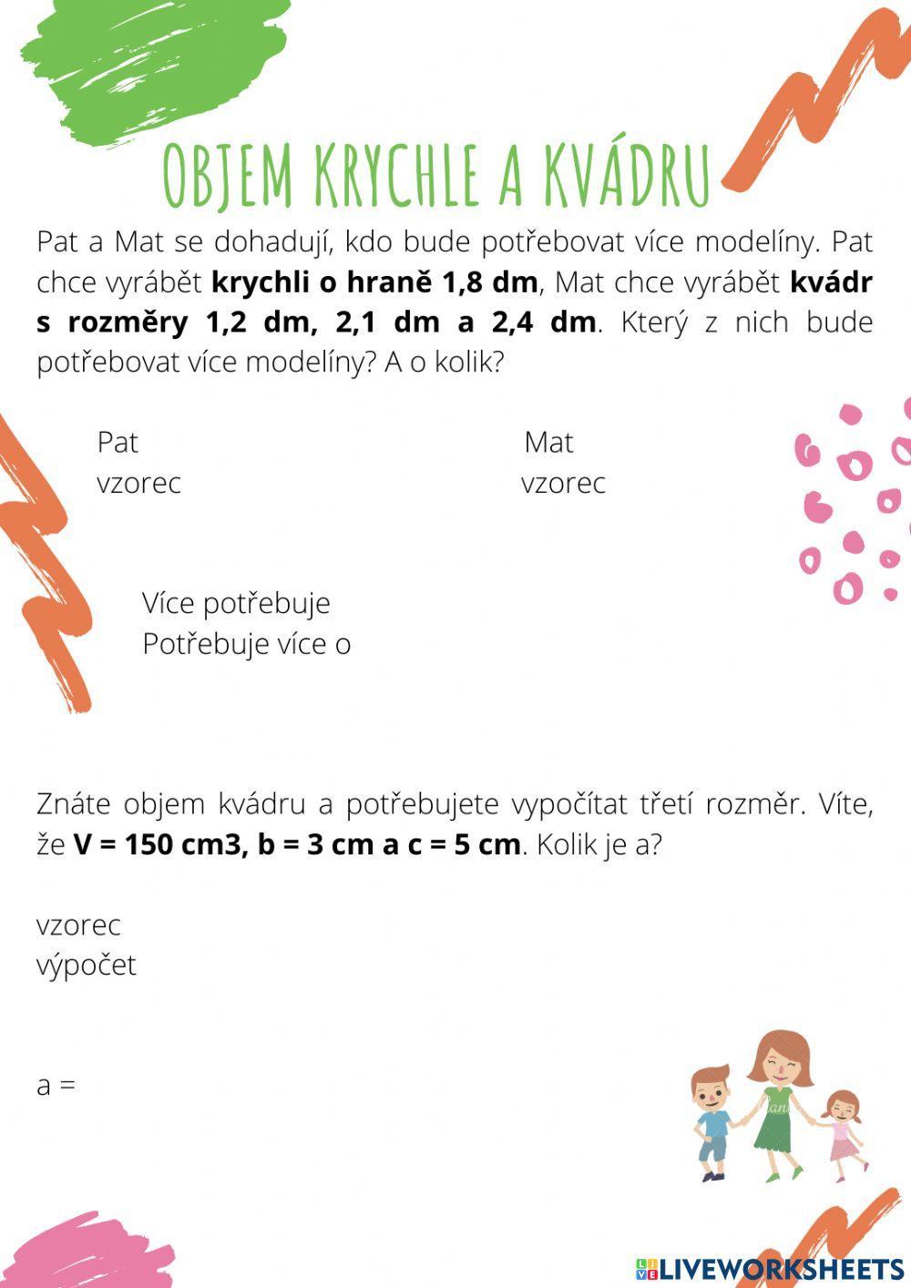 Objem krychle a kvádru