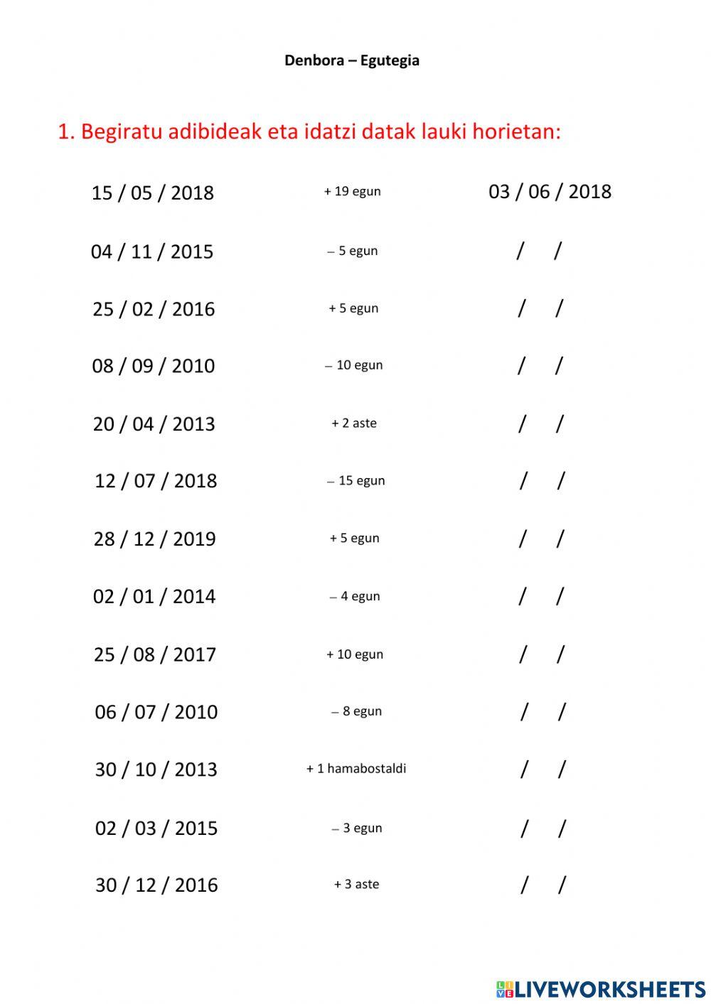 Egutegia eta denbora