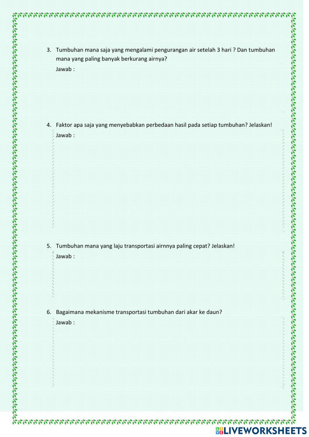 Aplikasi Tekanan Zat pada Tumbuhan