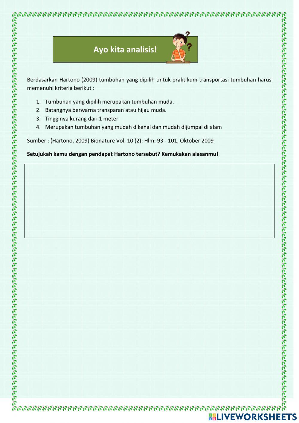 Aplikasi Tekanan Zat pada Tumbuhan