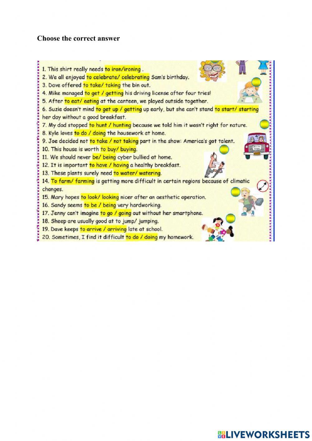 Infinitives or gerund