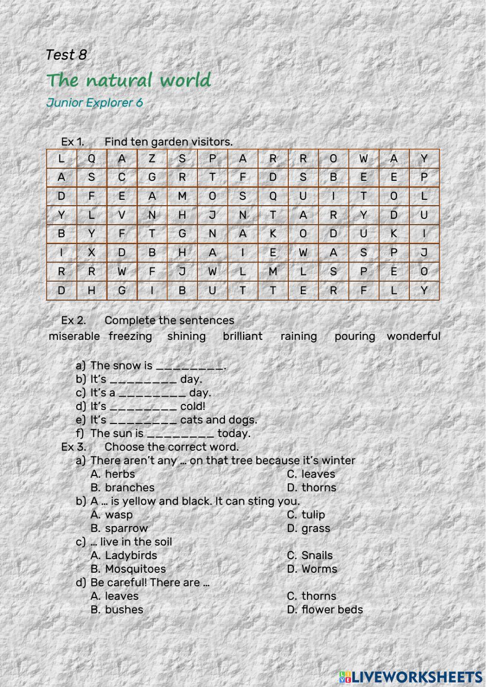 Unit 8 - The natural world