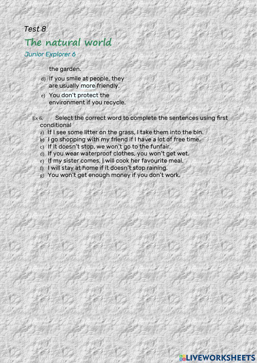 Unit 8 - The natural world