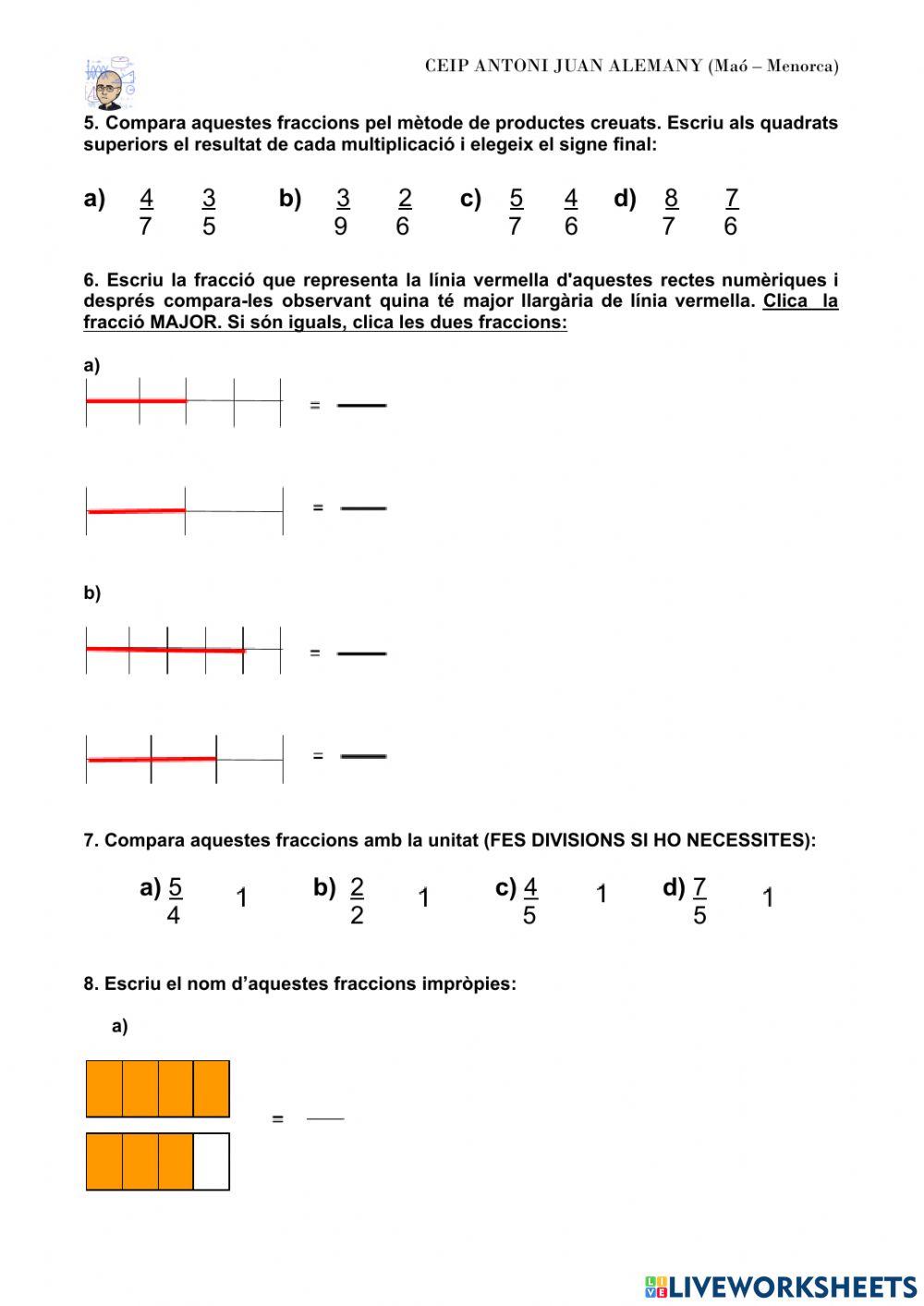 EXAMEN FINAL FRACCIONS 6è