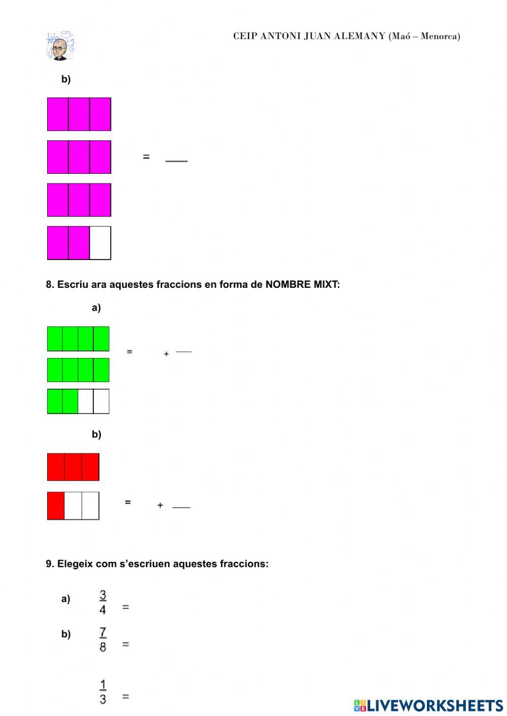 EXAMEN FINAL FRACCIONS 6è