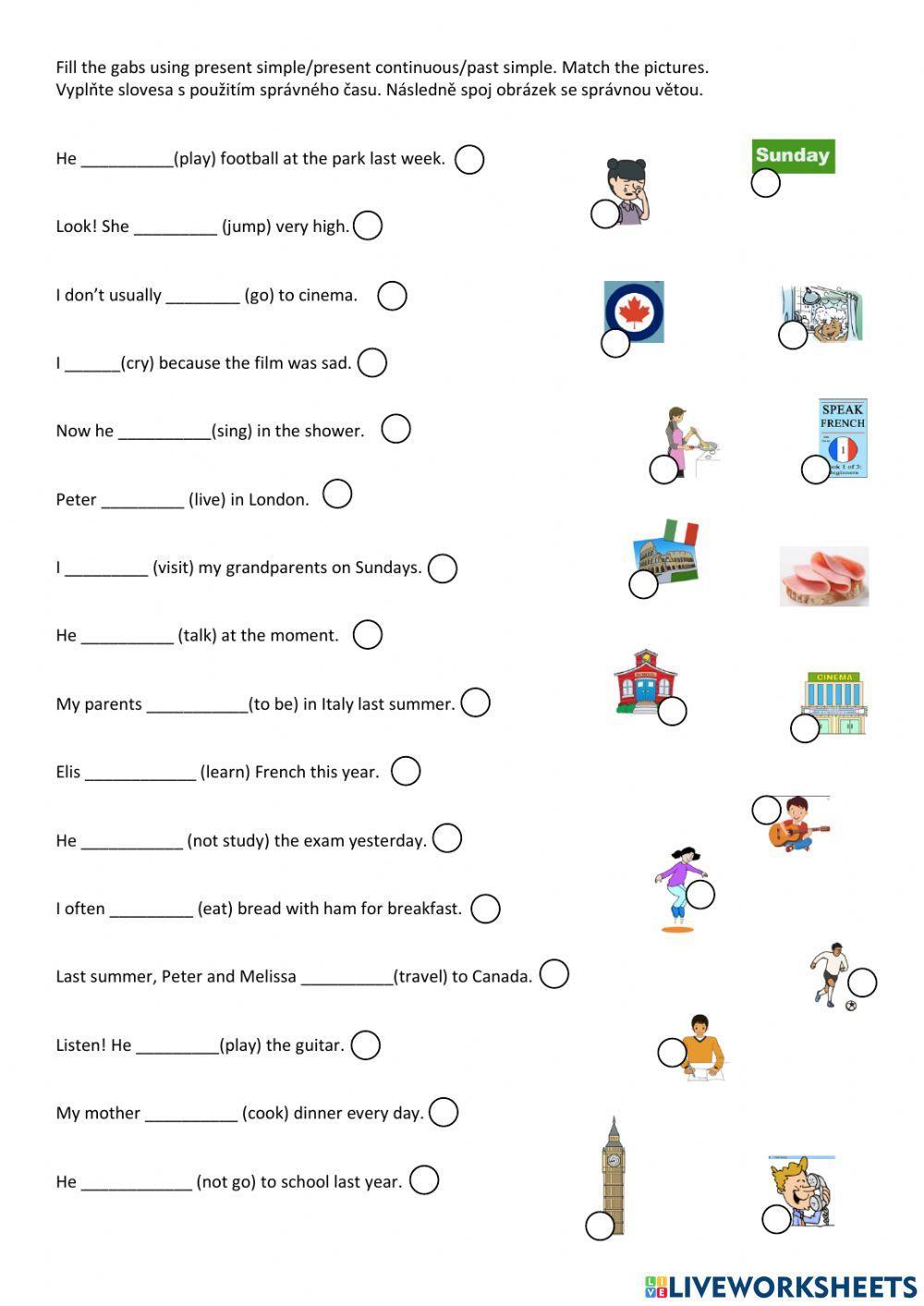 Present simple-present continuous-past simple 3