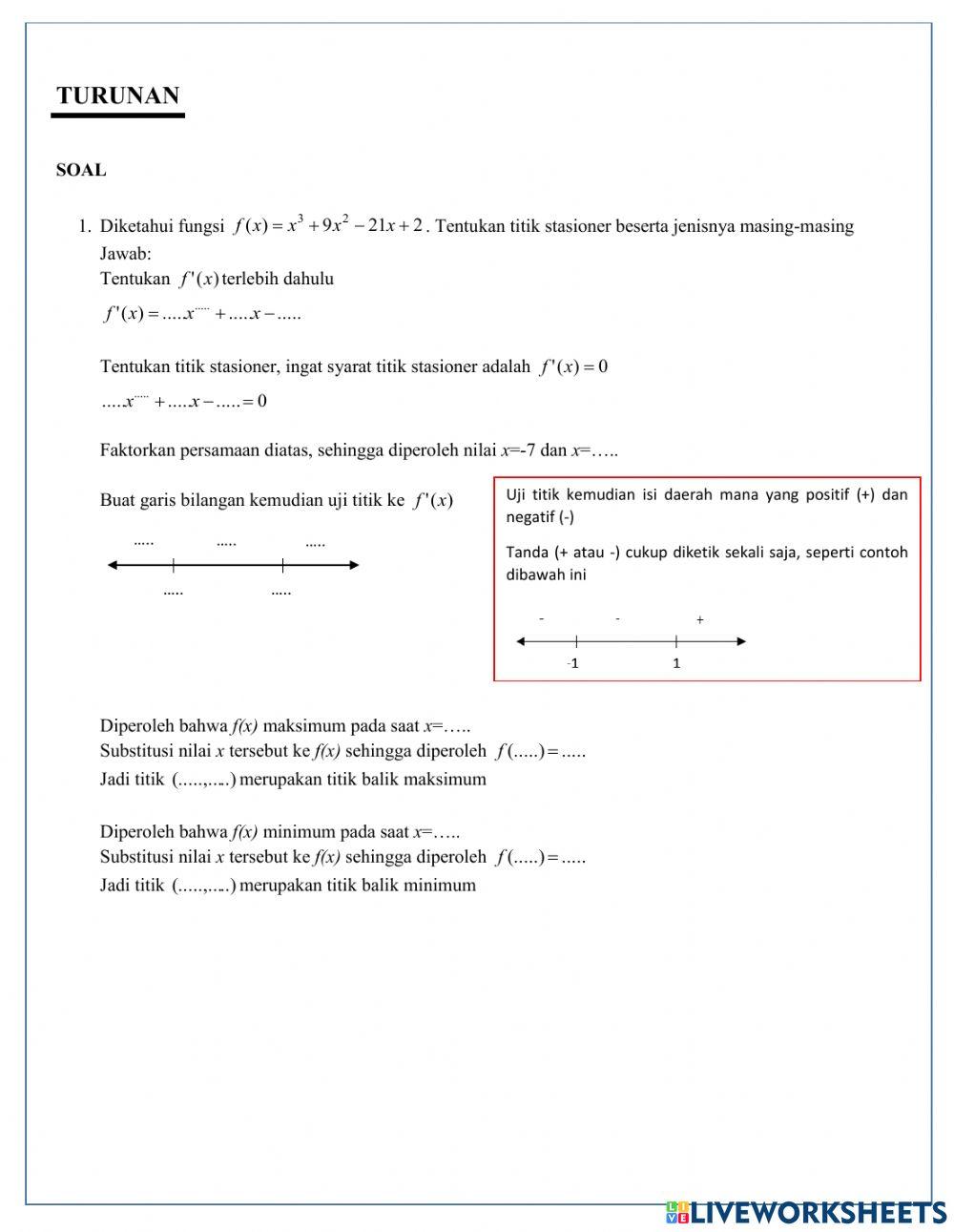 Turunan Fungsi Aljabar 4