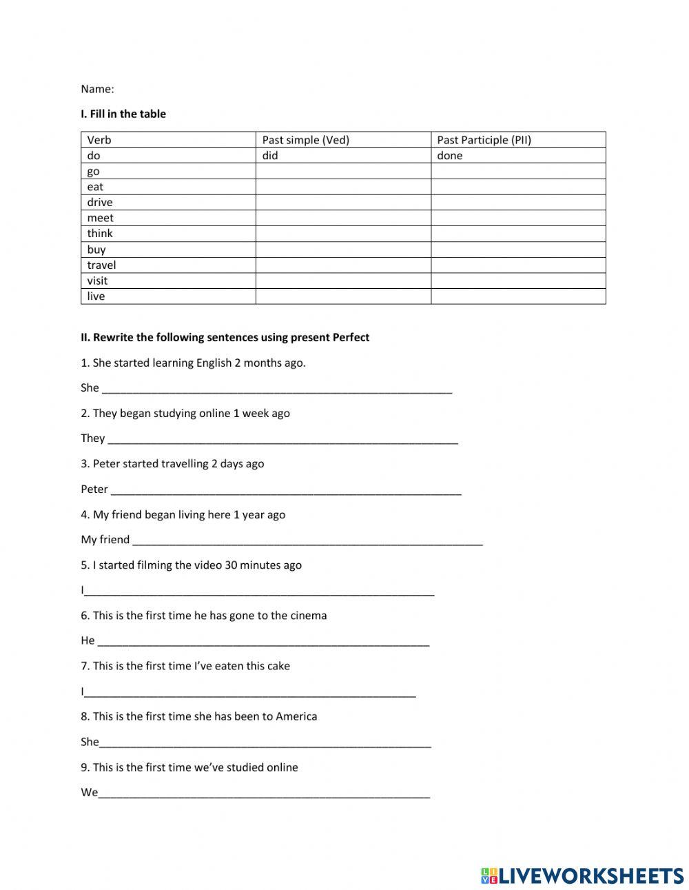 Present Perfect Vs Past simple