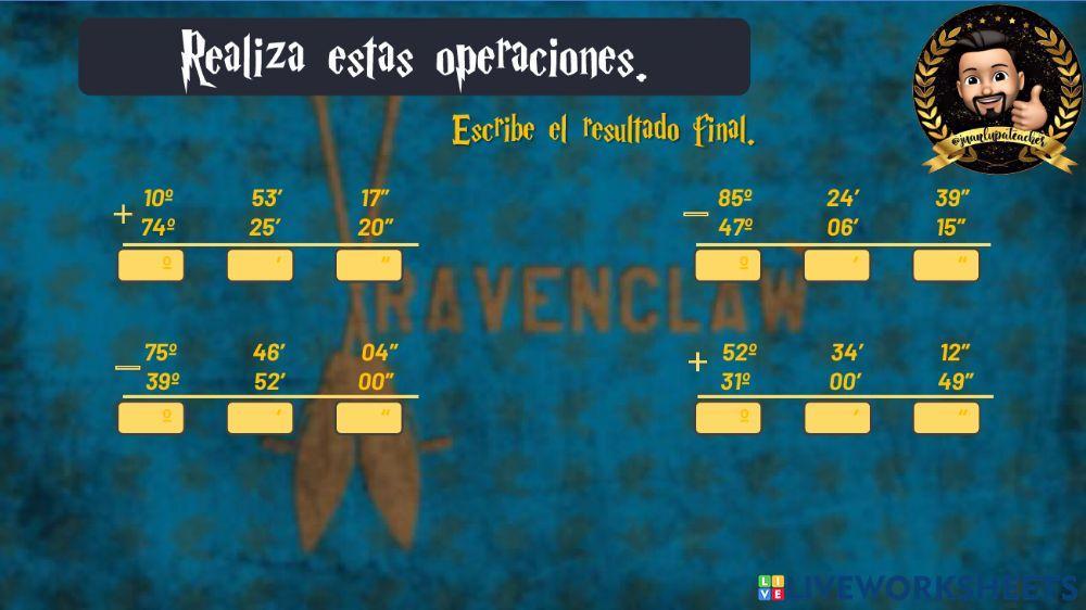 Tipos de ángulos y operaciones con ángulos