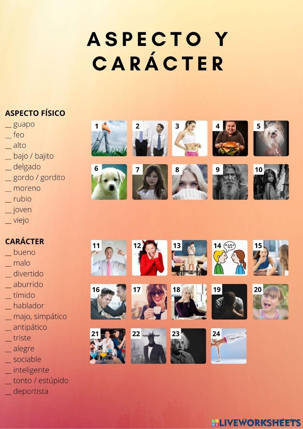 Caracter y aspecto fisico