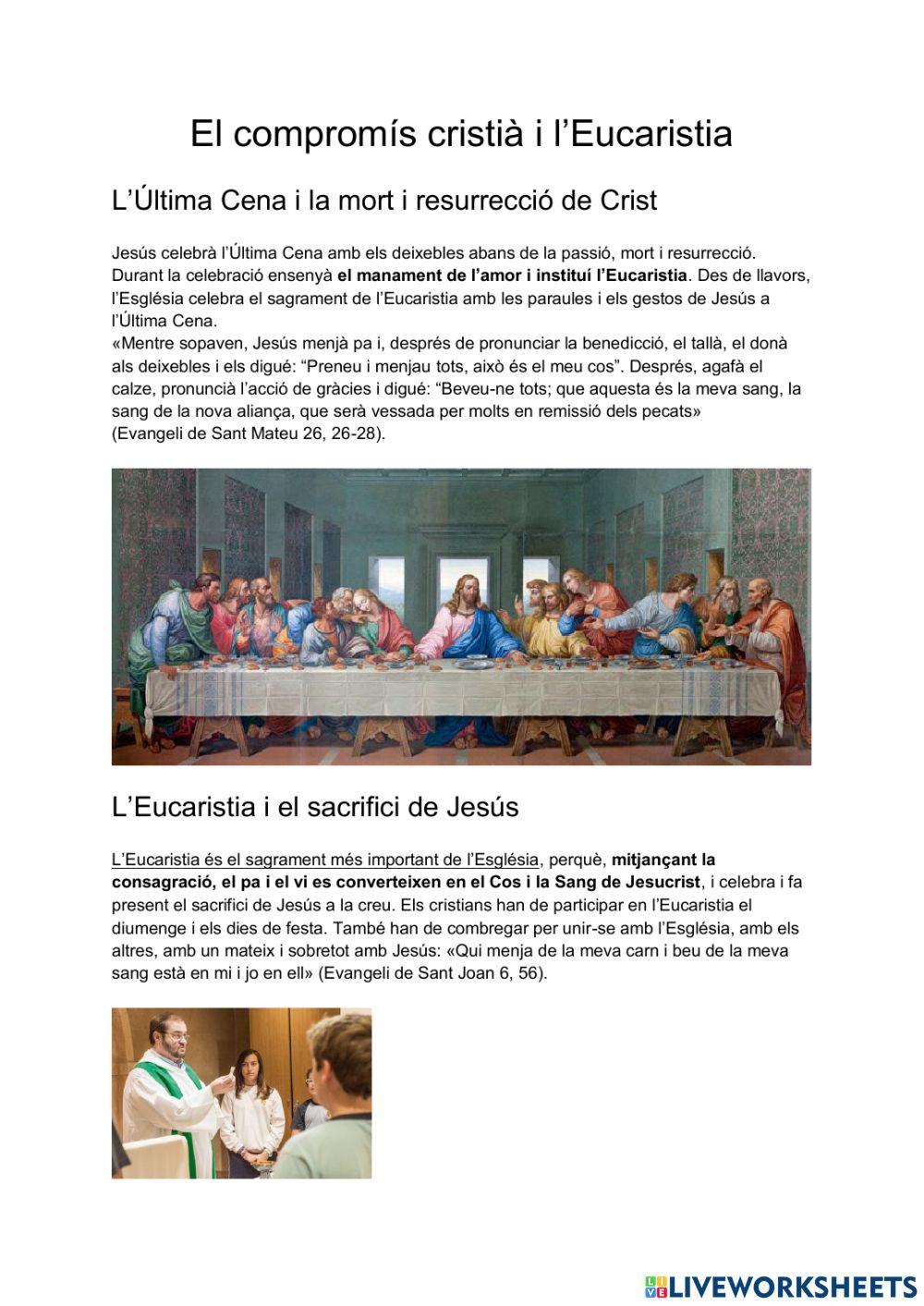 El compromís cristià i l’Eucaristia