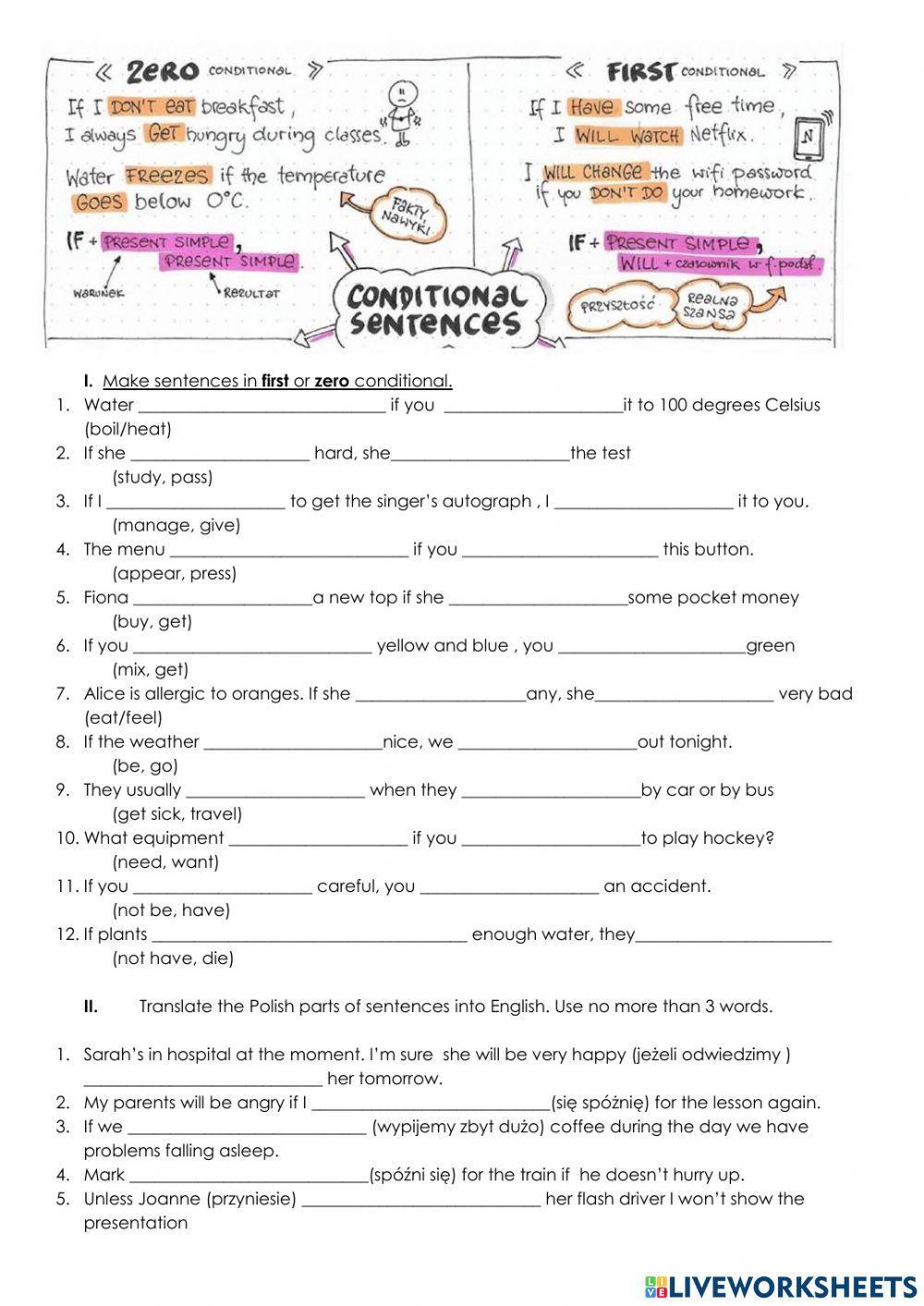 Condiitionals zero and one