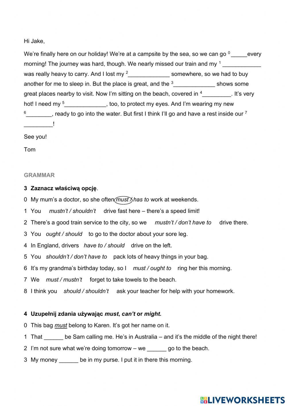 Test on travel vocabulary