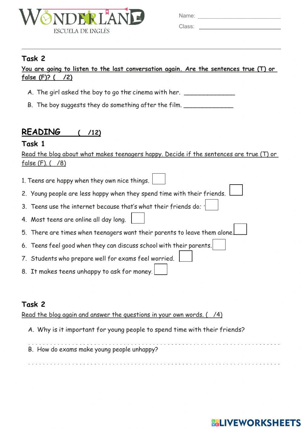 Unit 1 - Test - 2nd year