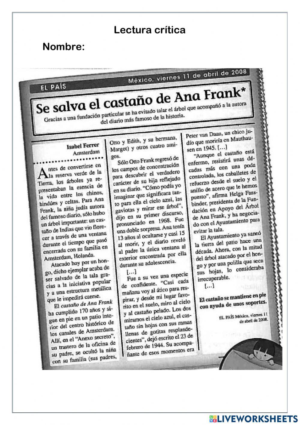 Fragmentos: Diario de Ana Frank