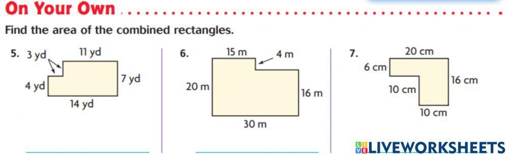 Finding the area of combined rectangles