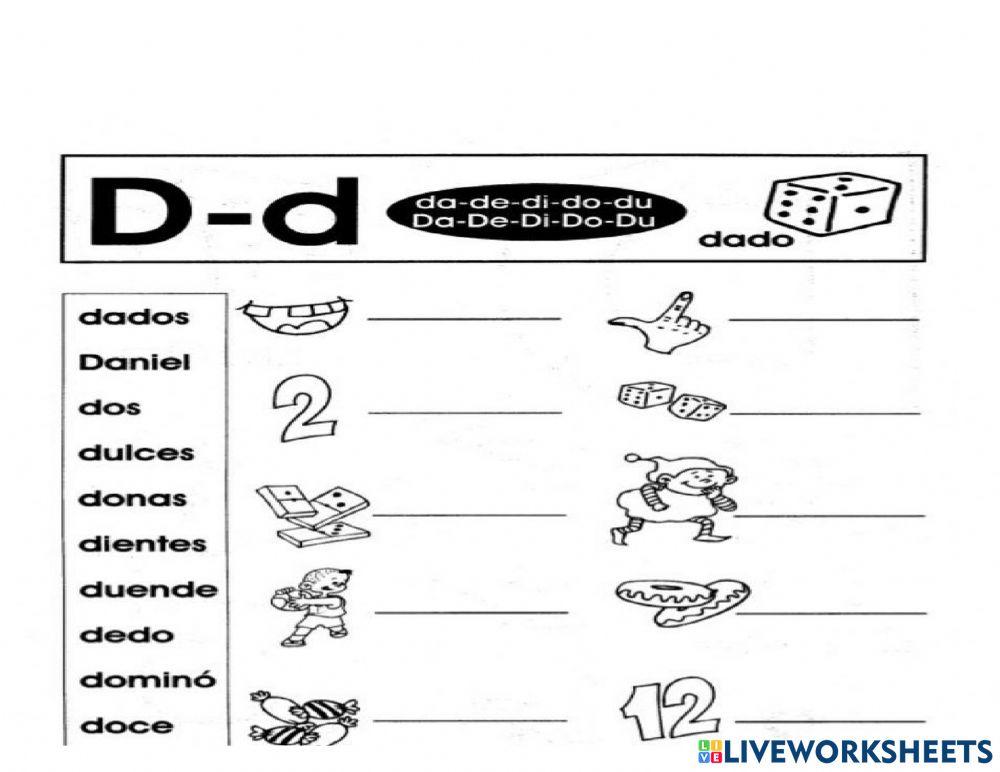 Ficha de las silabas da,de,di,do,do