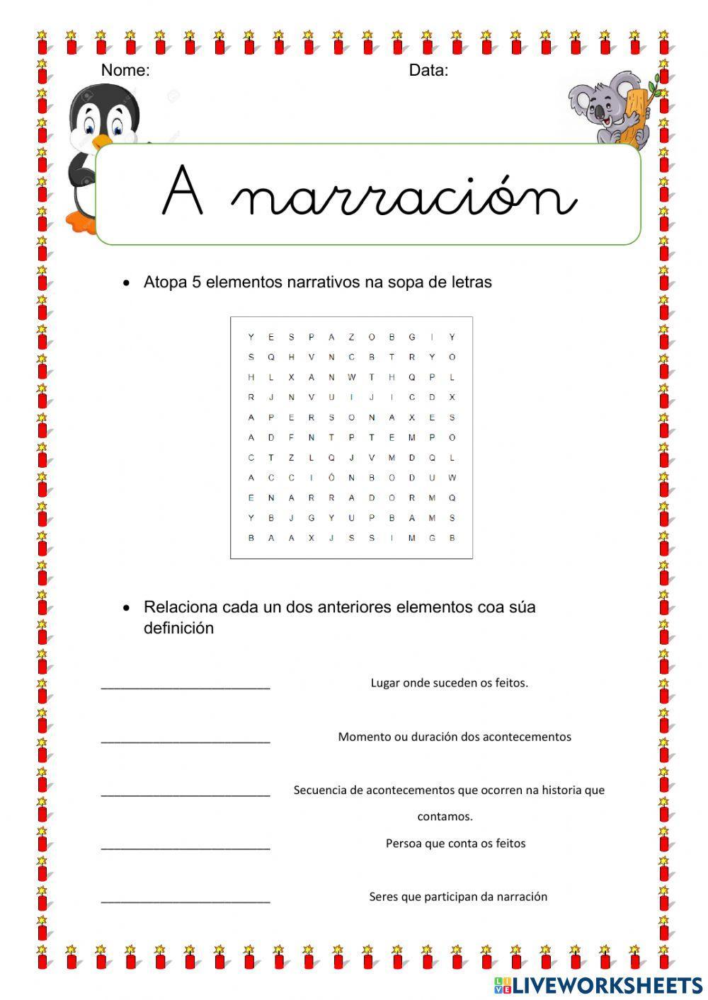 A narración
