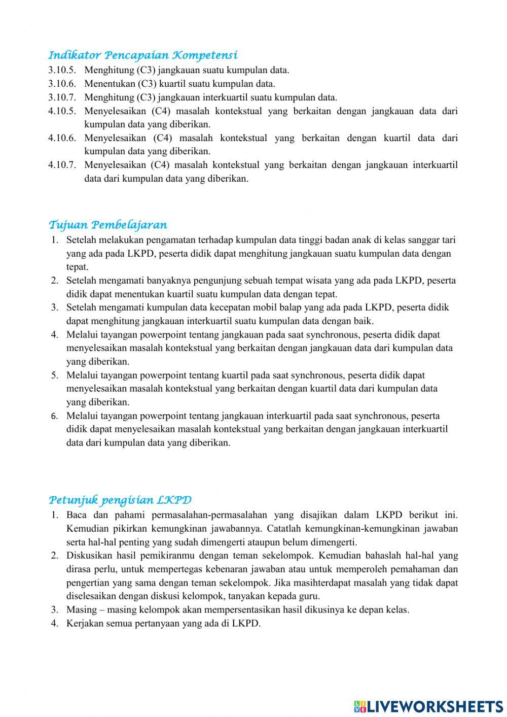 Ukuran Penyebaran Data