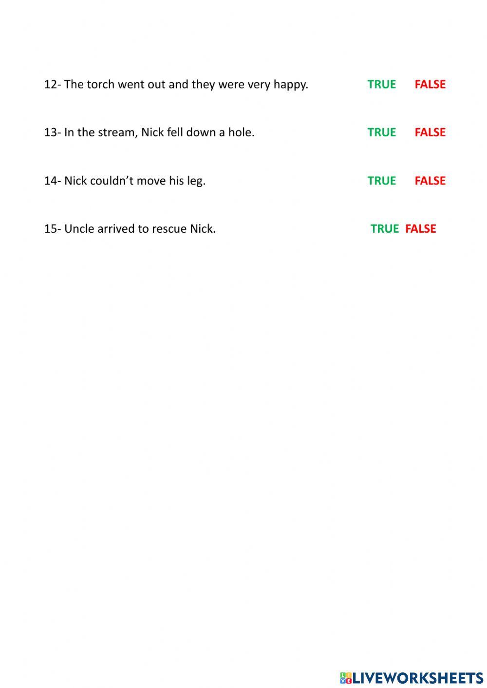 Camping- True-false 2