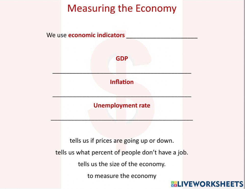 Economic Indicators Drag and Drop