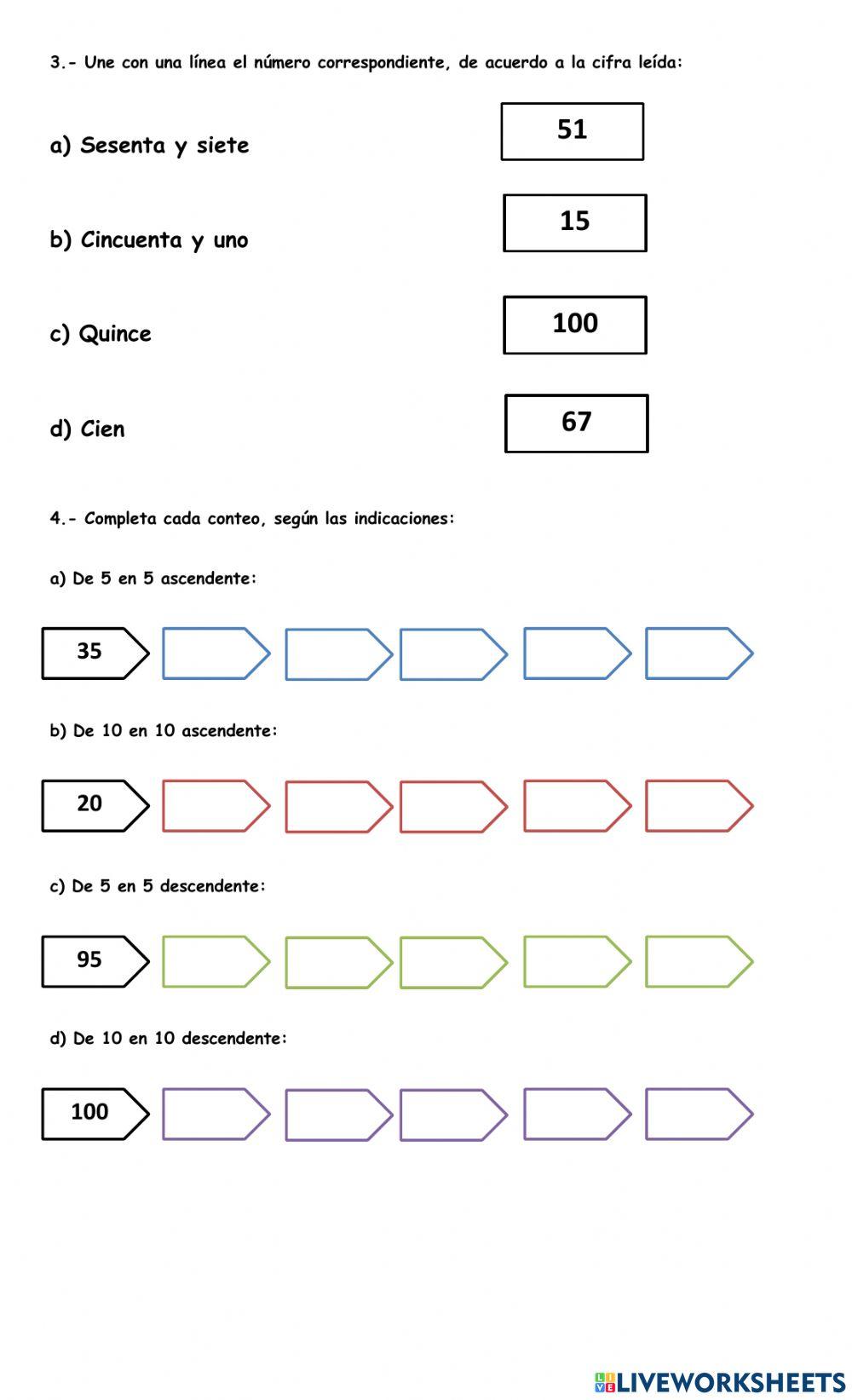 Quiz números hasta el100