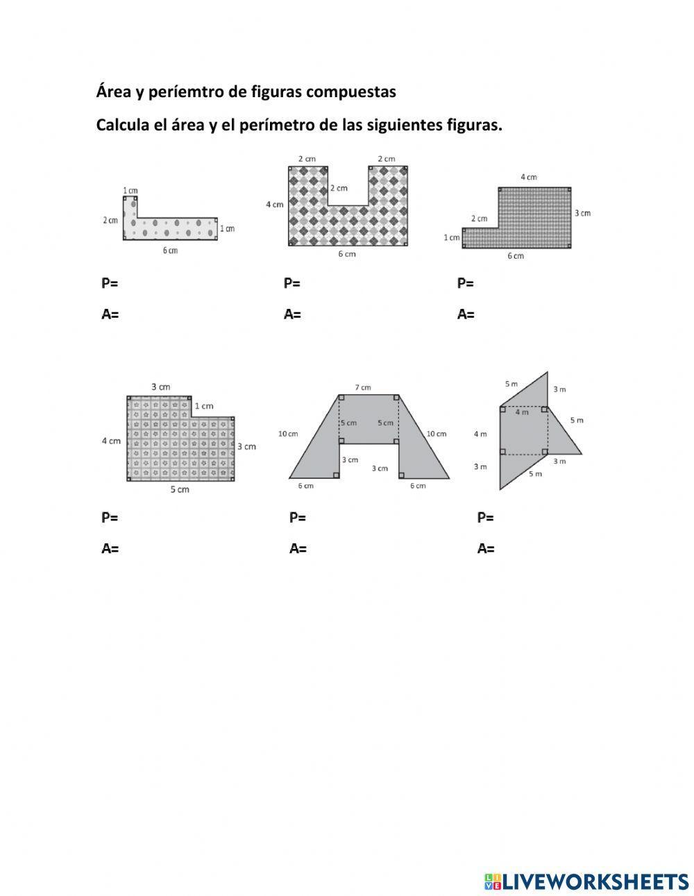 Área y perímetro de figuras compuestas