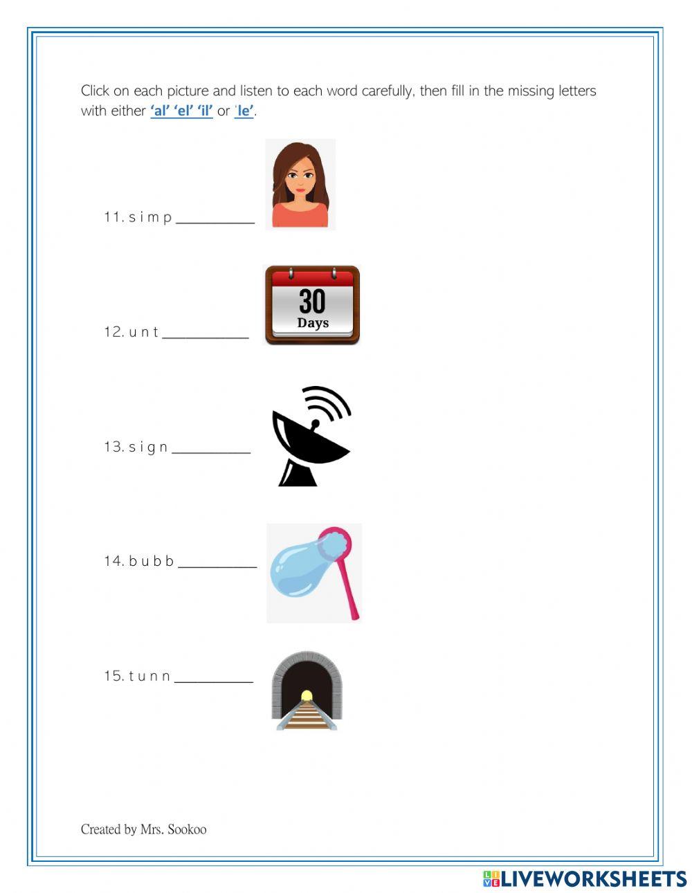 Spelling Test 7th May