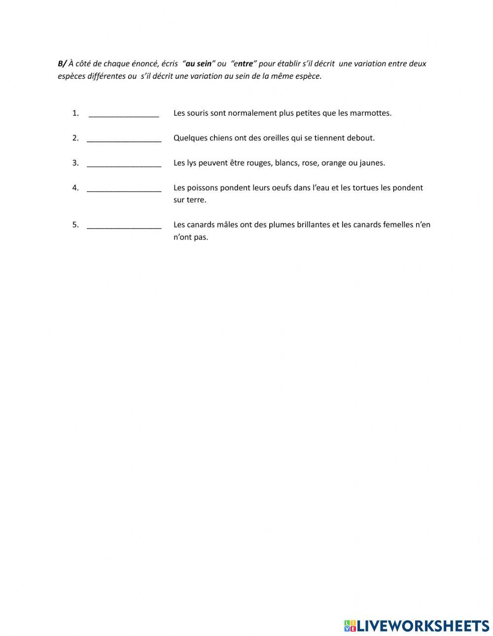 Les adaptations et les variations