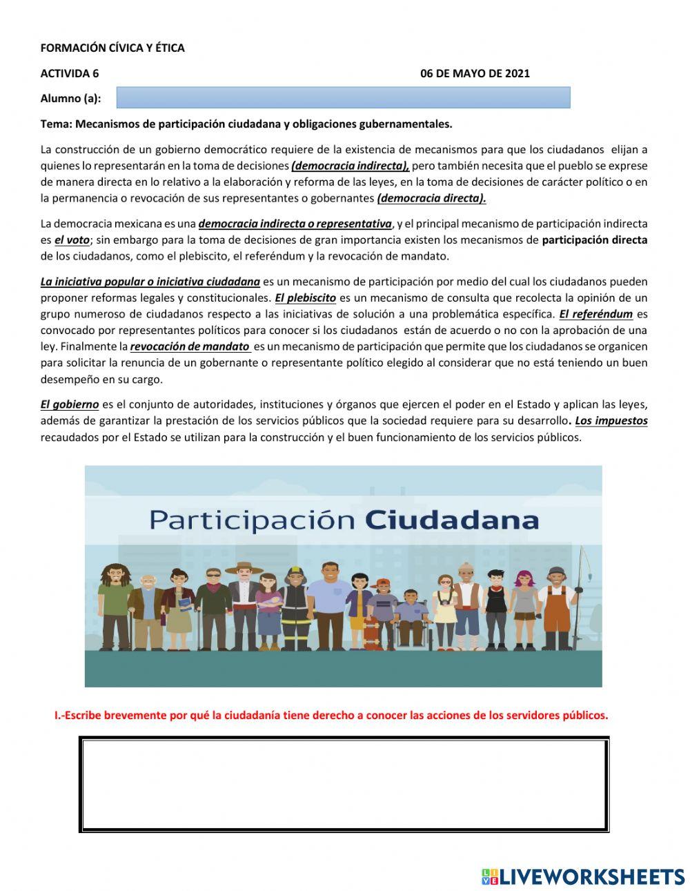 Mecanismos de participación ciudadana
