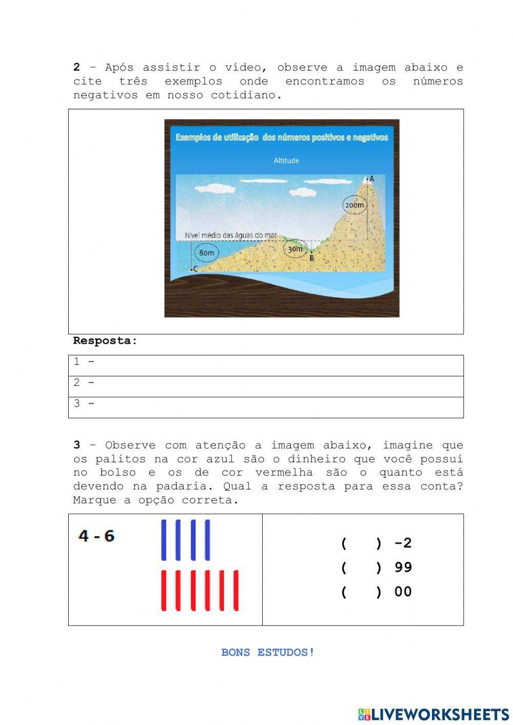 Introdução números inteiros