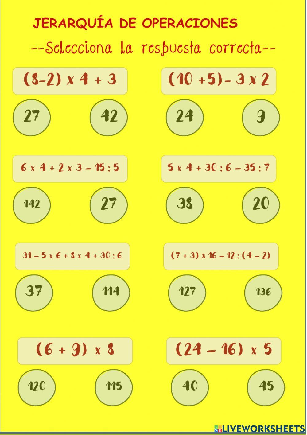 operatoria comb… | Free Interactive Worksheets | 5001691
