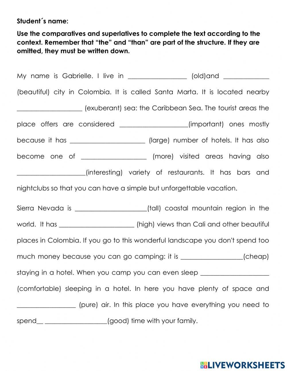 Comparatives and superlatives