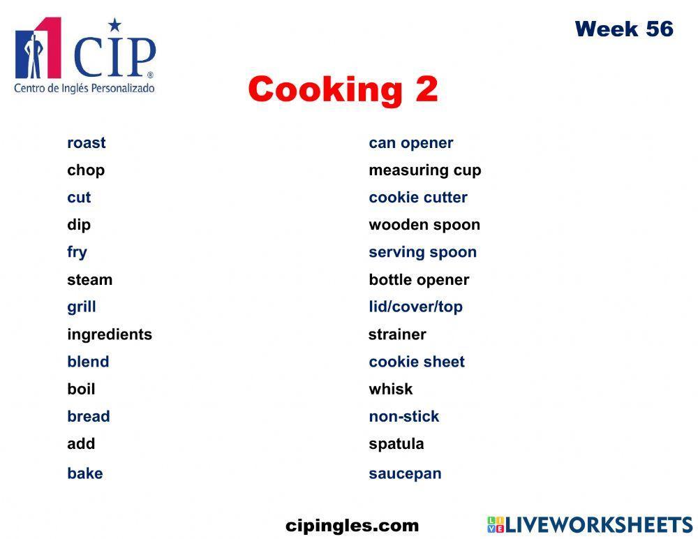 Cooking Week 56