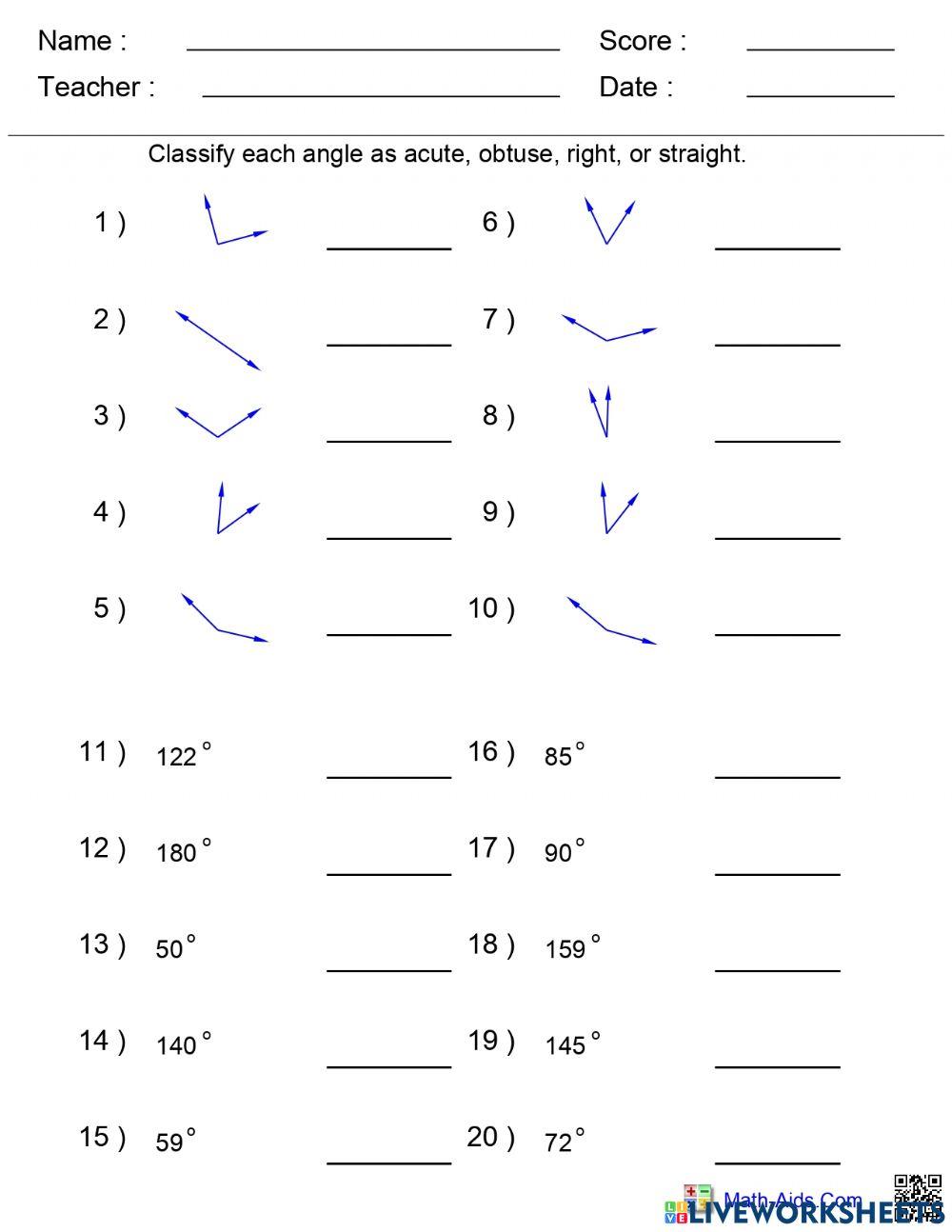 Classifying Angles