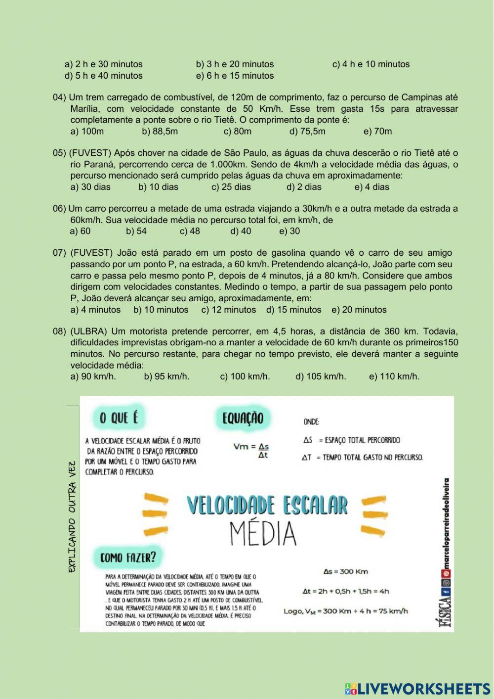 Velocidade esca… | Free Interactive Worksheets | 979717, image size:1000x1413