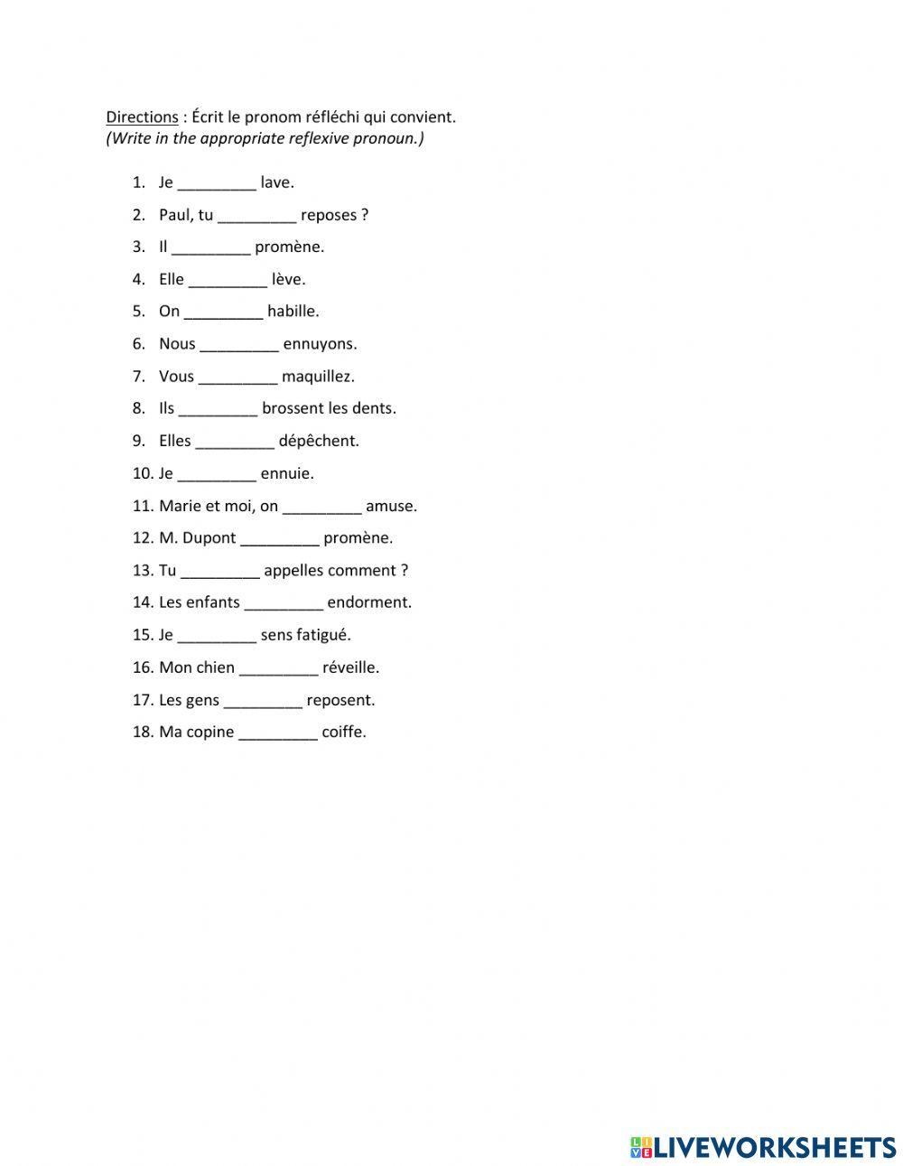 verbes-pronominaux-pronoms-r-fl-chis-manquants-worksheet-live-worksheets