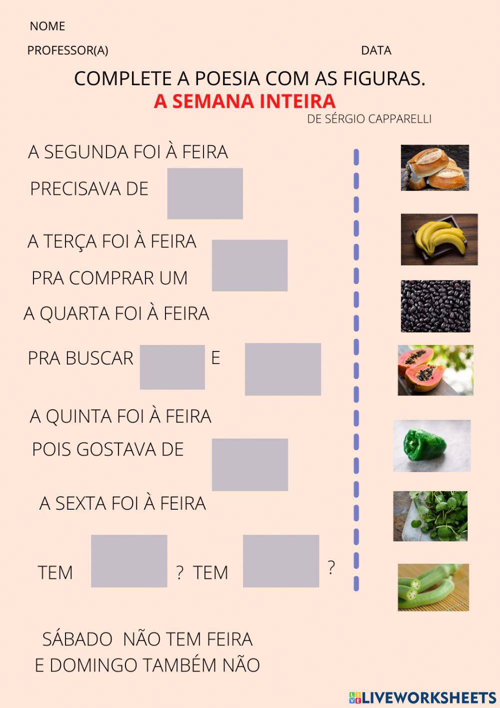 Poesia A semana inteira