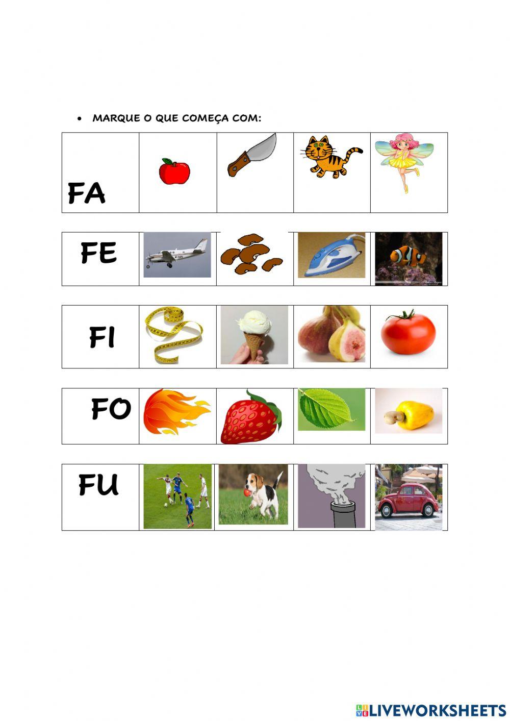 Explorando a letra f