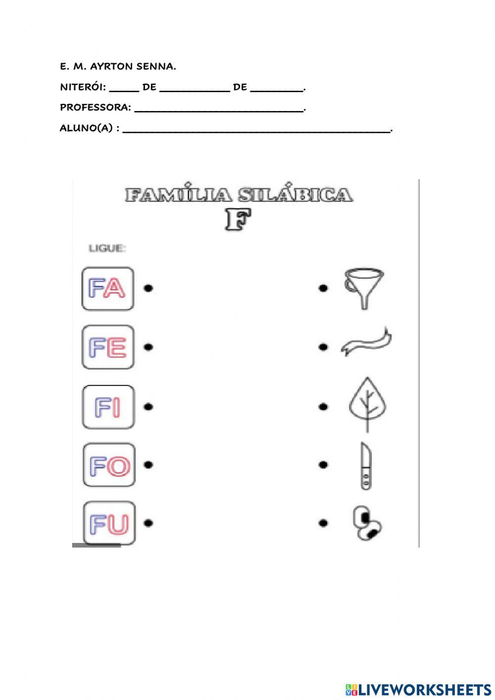Explorando a consoante f- SÍLABAS