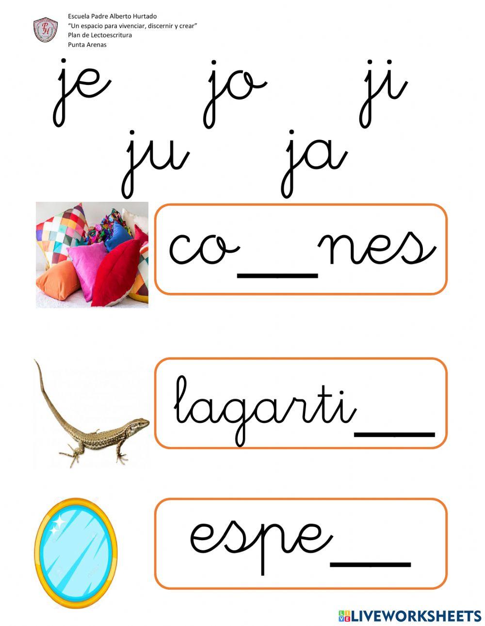 Completa la palabra con la sílaba que le falta