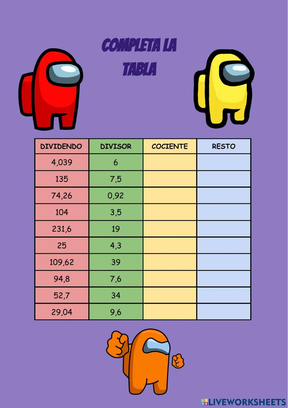 Divisiones Con Decimales Free Worksheet Live Worksheets divisiones-con-decimales-free-worksheet-live-worksheets
