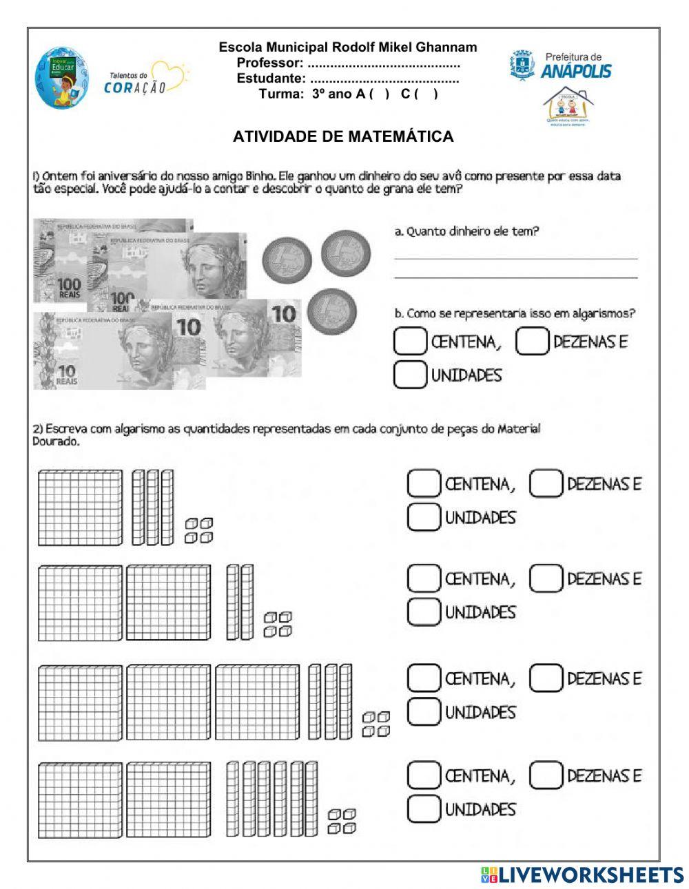 Atividade de matemática