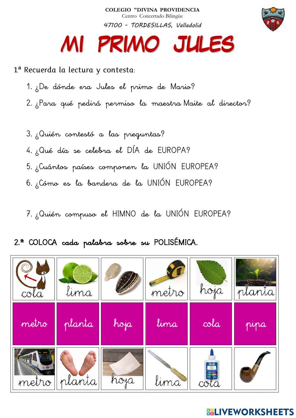 011 DÍA EUROPA comprensión lectora 2º E.P.