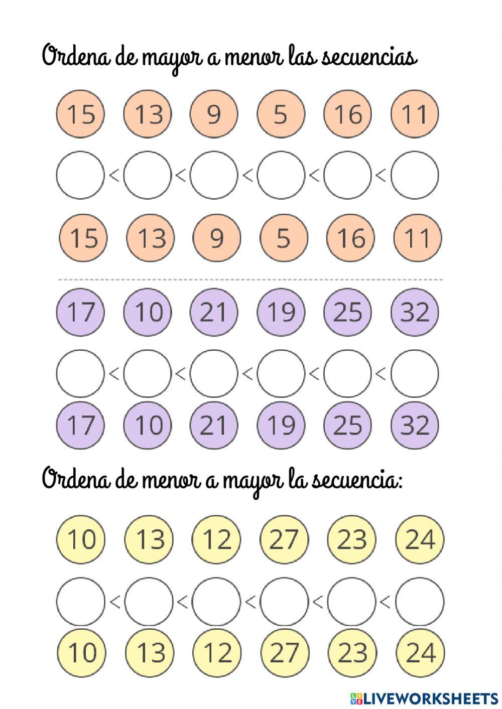 Comparación de cantidades