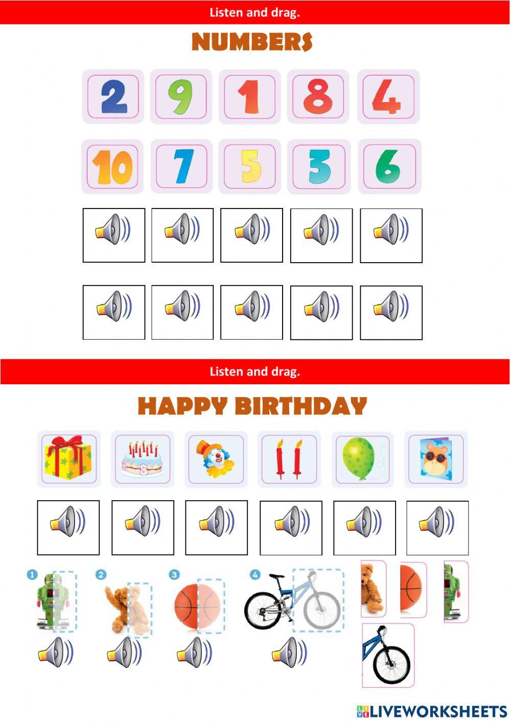Numbers and Birthday Vocabulary