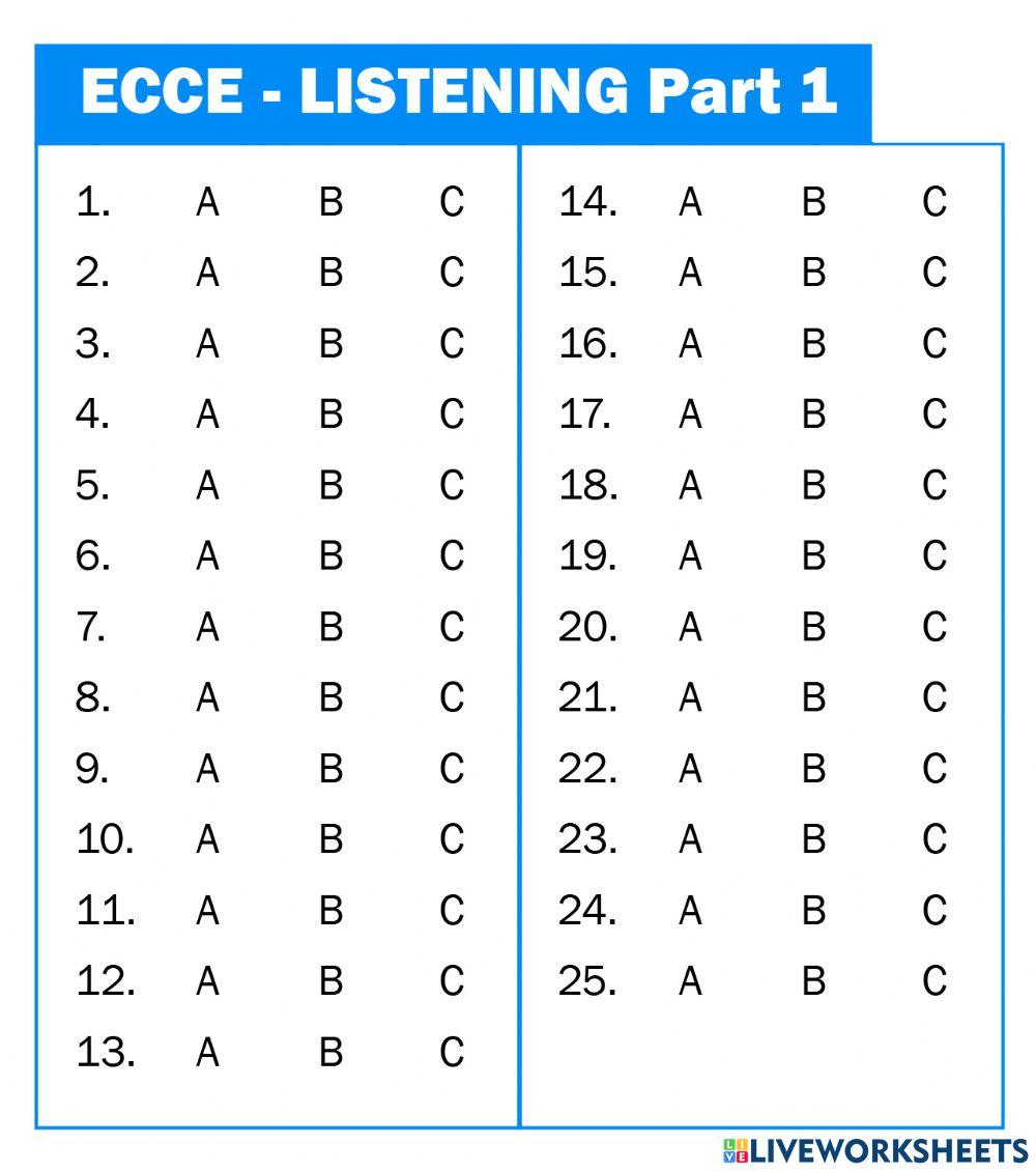 ECCE PT (book 2) - Listening Part 1 PT8