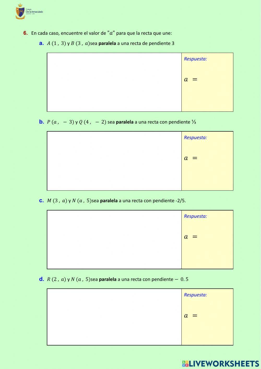 Pendiente de una recta 2