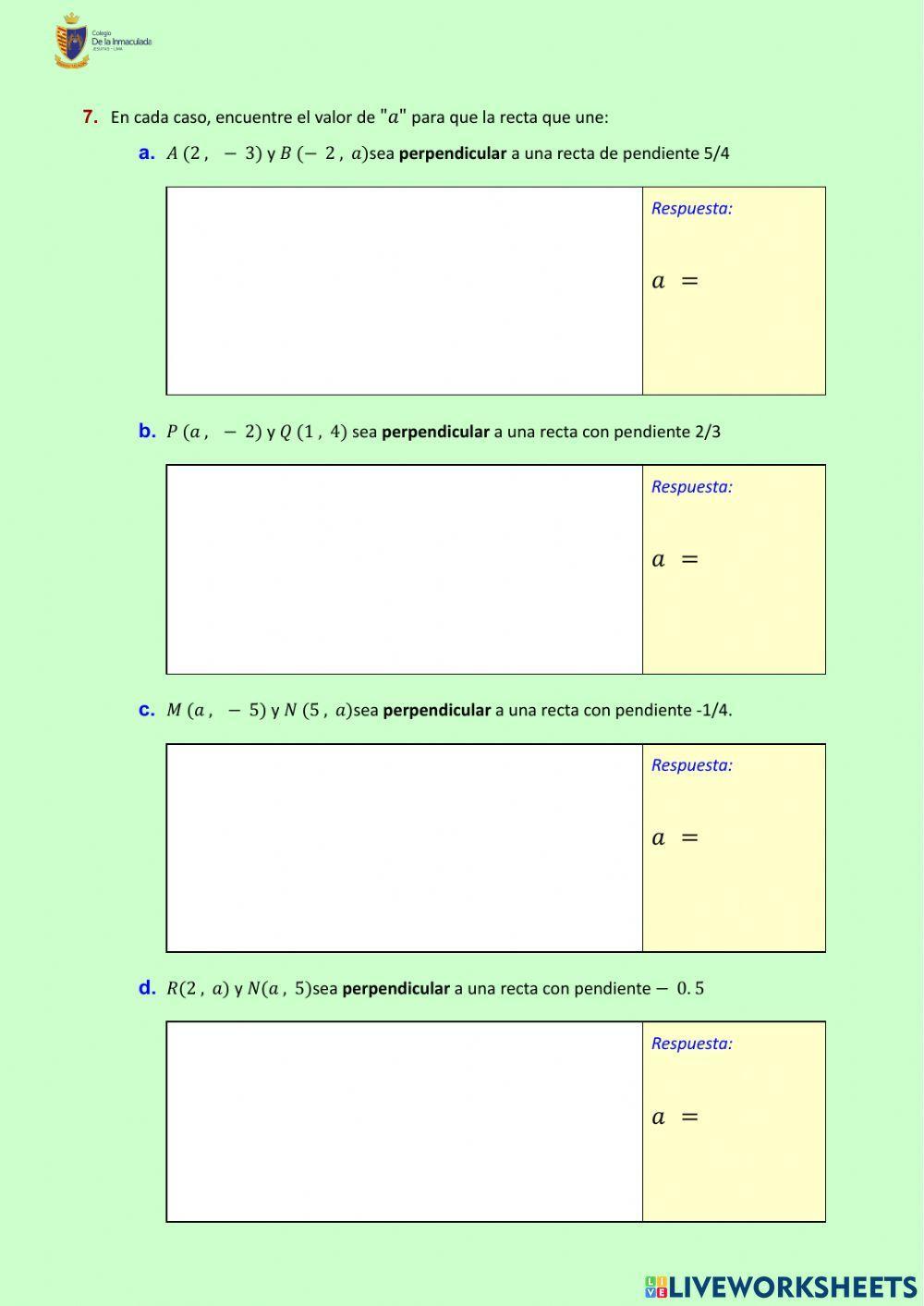 Pendiente de una recta 2