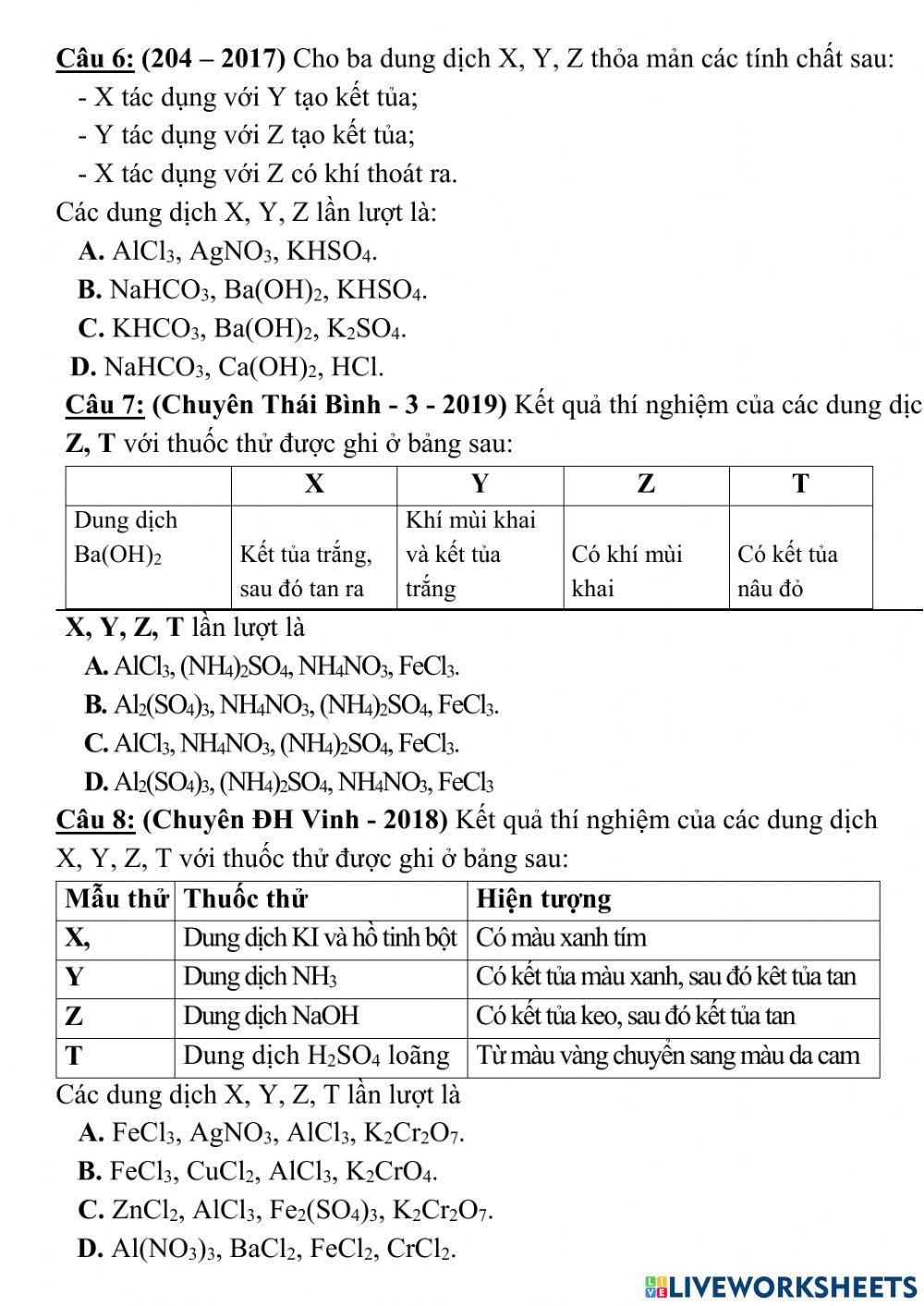 Nhận biết tổng hợp